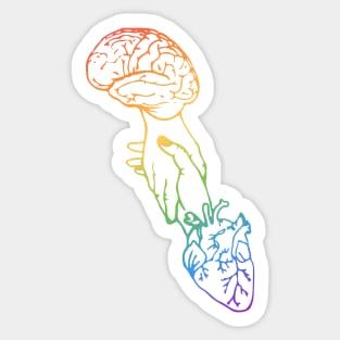 Brain DNA Heart Hand Balance Sticker